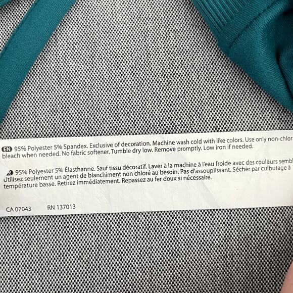 Bally Total Fitness Green Long Sleeve Cut Out Drawstring Back T-Shirt Medium - Picture 9 of 10